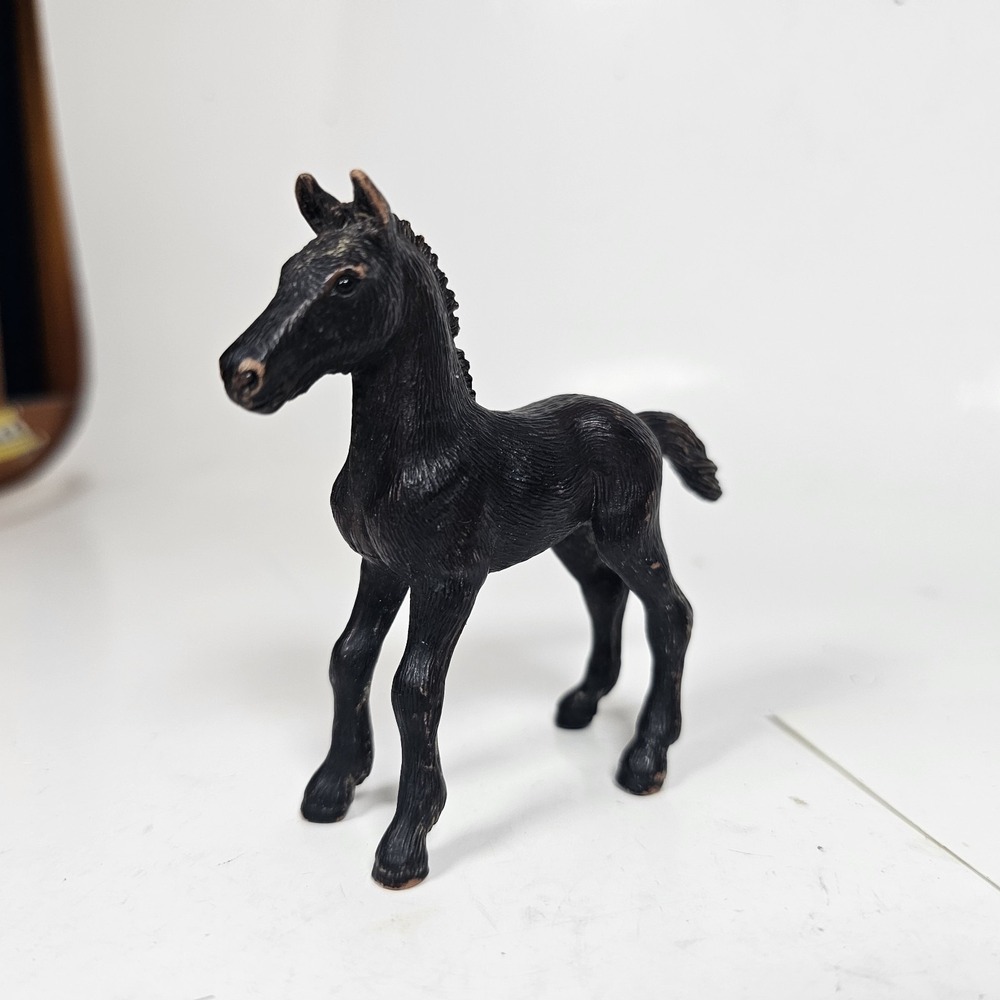 2006 Schleich Black/Brown Foal Pony Horse, 3" Farm Barn Animal Toy